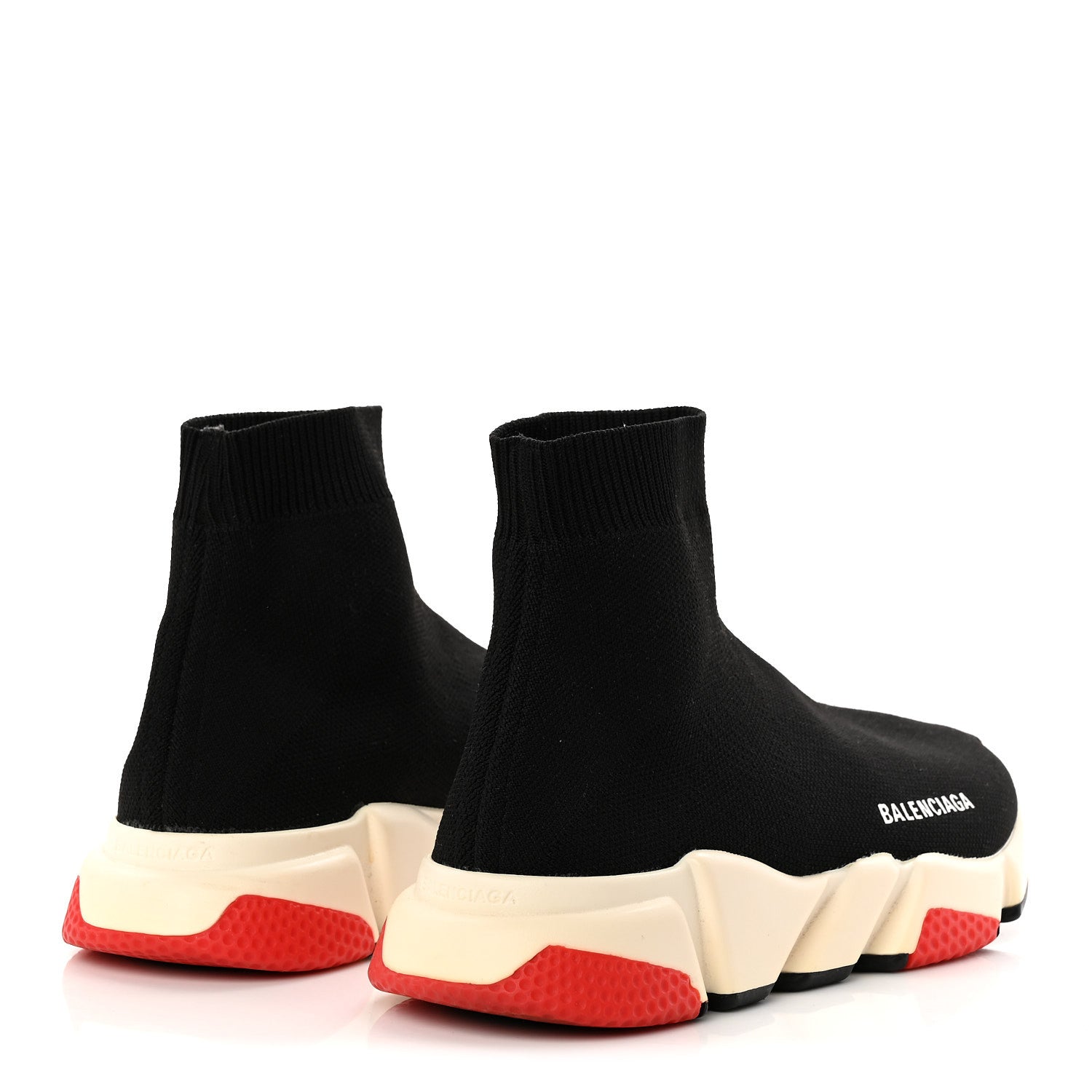 NEOPRENE KNIT WOMENS SPEED SNEAKERS BLACK WHITE RED