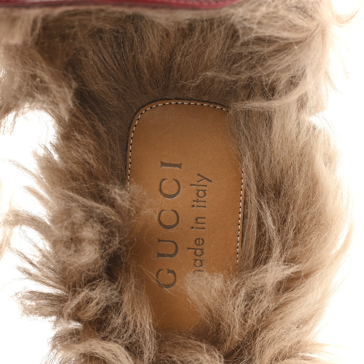 ETIS GLAMOUR CALFSKIN GRANADA KID FUR MENS PRINCETOWN SLIPPERS RUBY BORDEAUX NATURALE