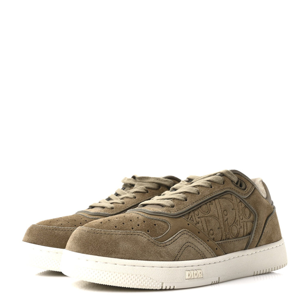 SUEDE CALFSKIN MENS B27 UPTOWN LOW TOP SNEAKER KHAKI