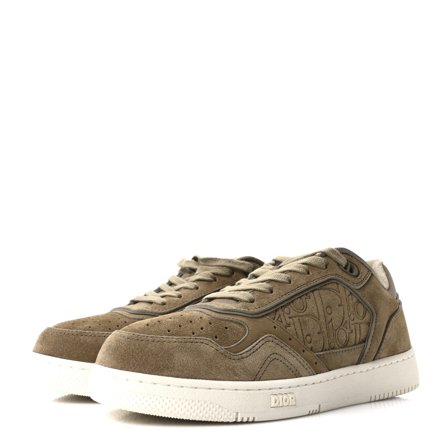 SUEDE CALFSKIN MENS B27 UPTOWN LOW TOP SNEAKER KHAKI