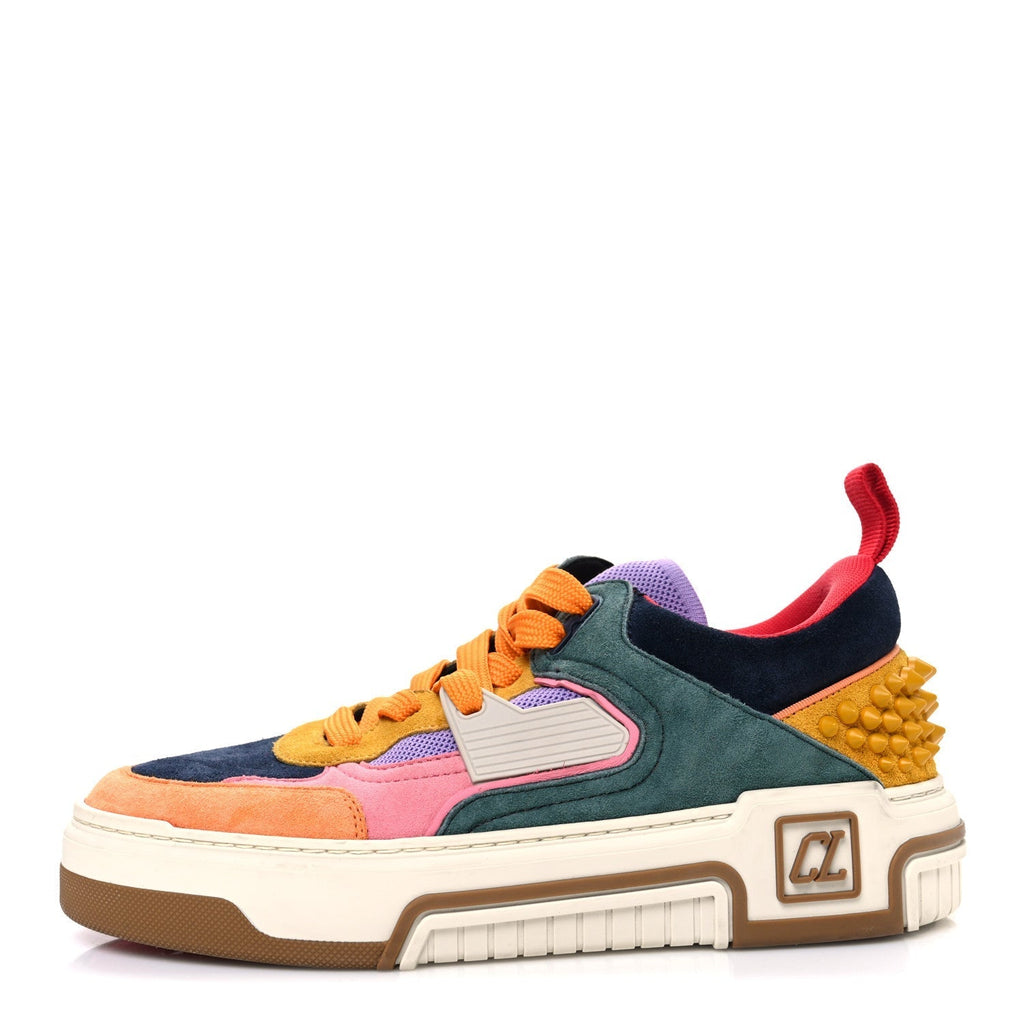 CALFSKIN SUEDE SPIKE ASTROLOUBI DONNA LOW TOP SNEAKERS MULTICOLOR