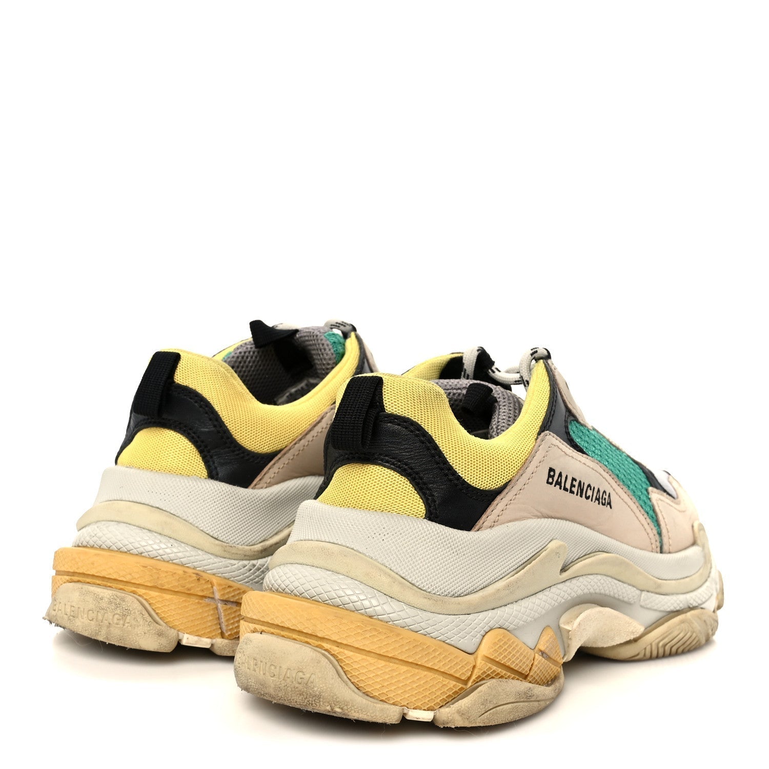 FABRIC MESH WOMENS TRIPLE S SNEAKERS JAUNE BEIGE VERT BLACK GRIS