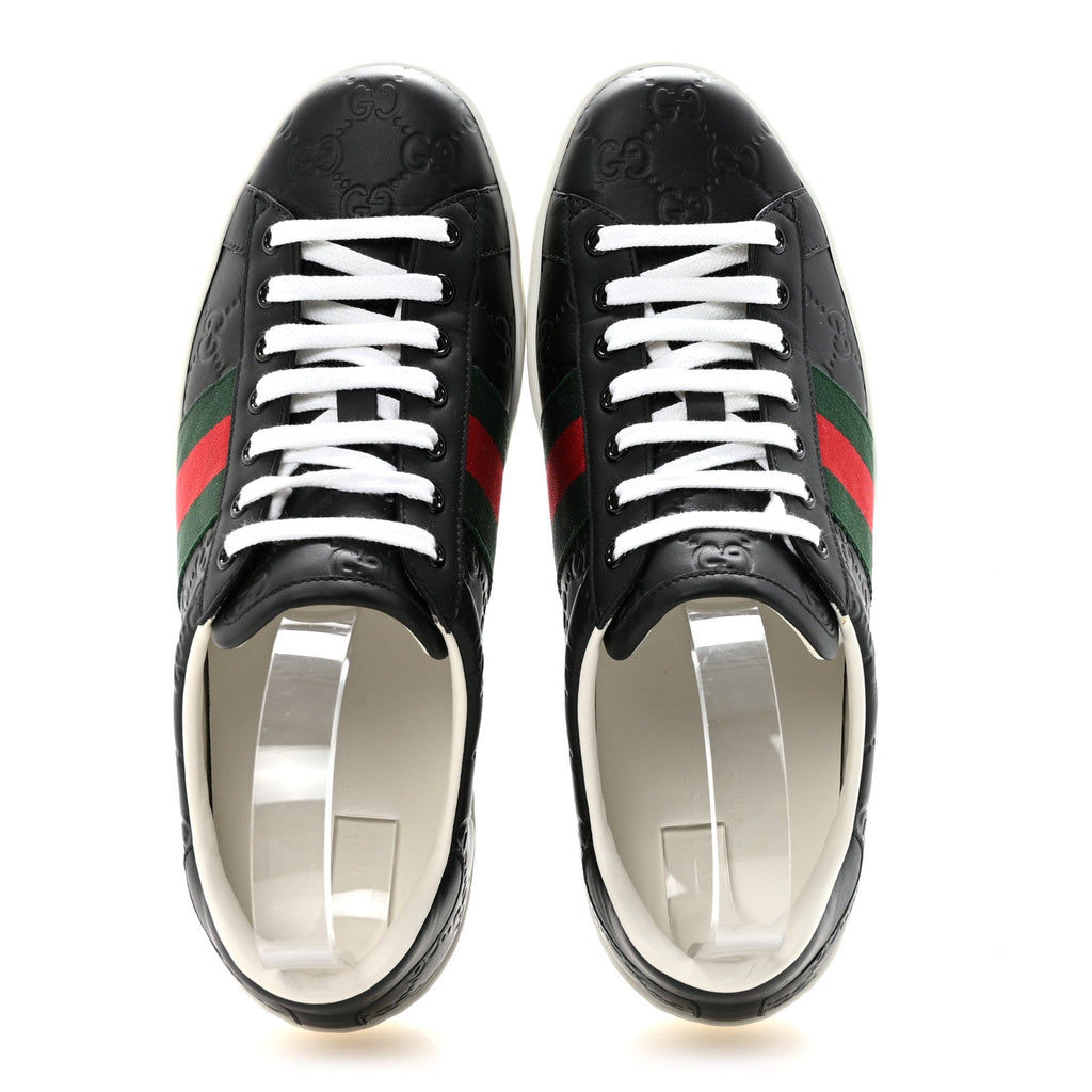 GUCCISSIMA SIGNATURE WEB MENS ACE SNEAKERS BLACK