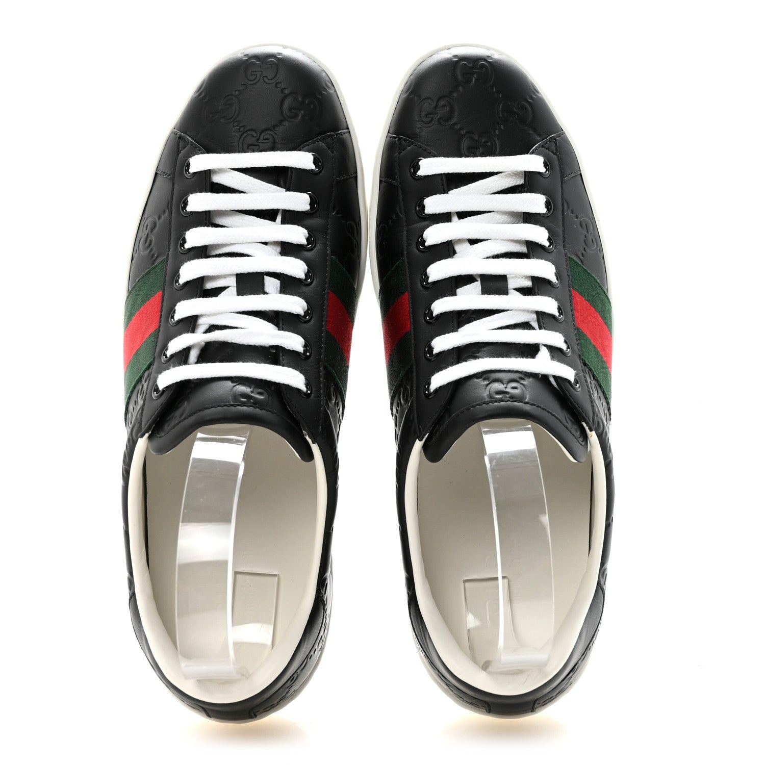 GUCCISSIMA SIGNATURE WEB MENS ACE SNEAKERS BLACK