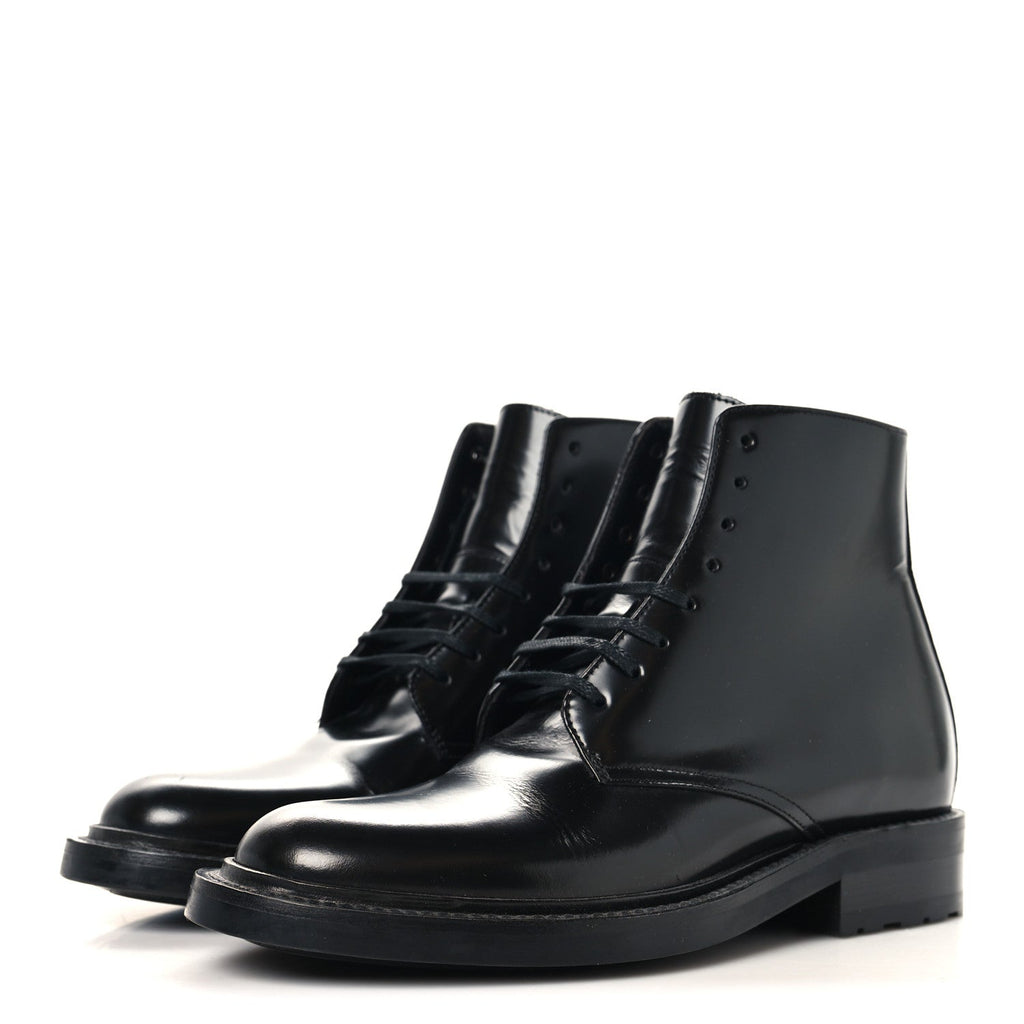 CALFSKIN WOMENS ARMY COMBAT BOOTS BLACK