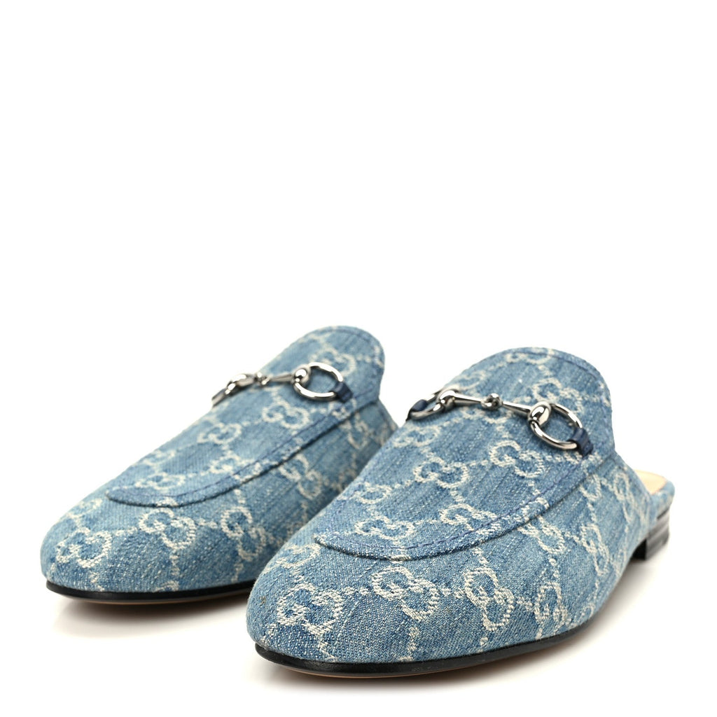 NEW DENIM GG MALAGA KID WOMENS PRINCETOWN SLIPPERS LIGHT BLUE ROYALE