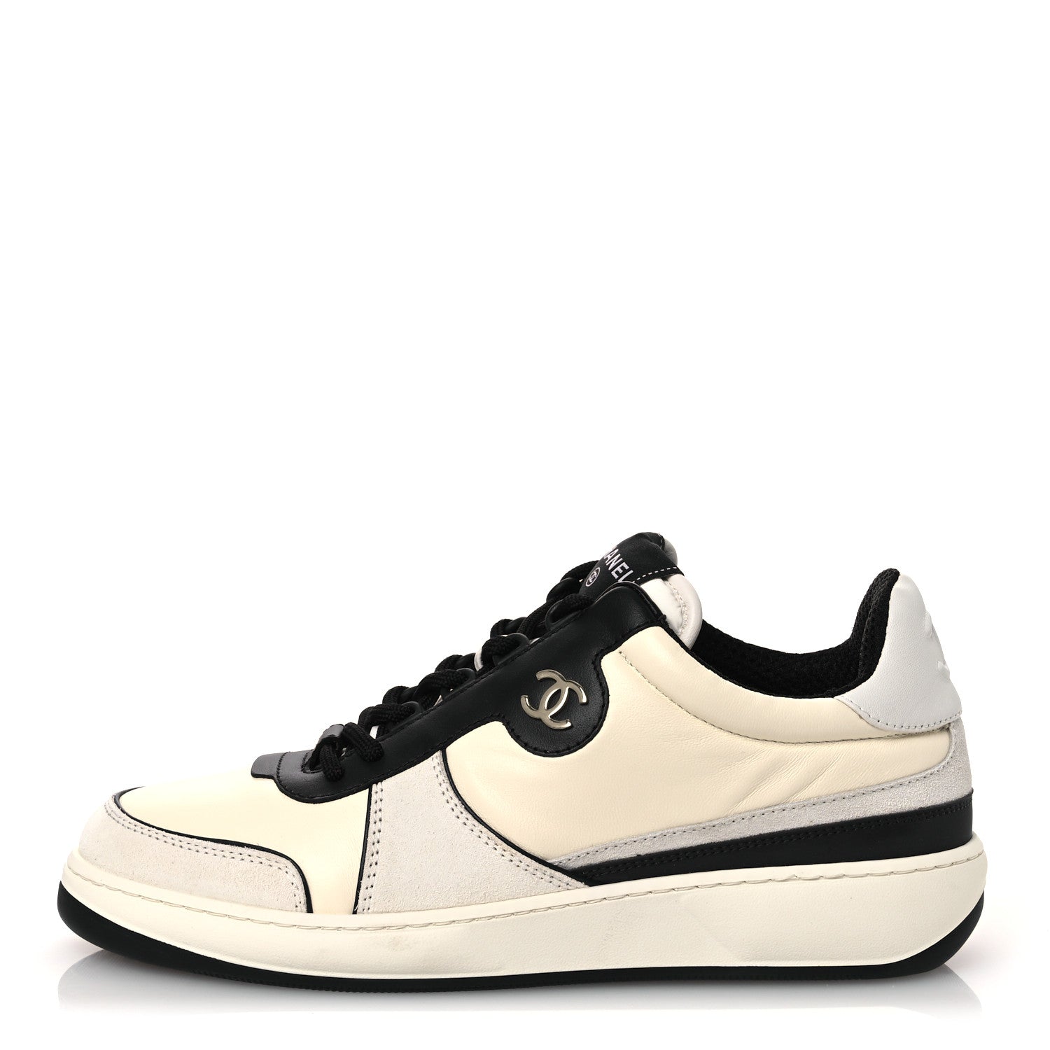 LAMBSKIN SUEDE CALFSKIN SNEAKERS IVORY WHITE BLACK