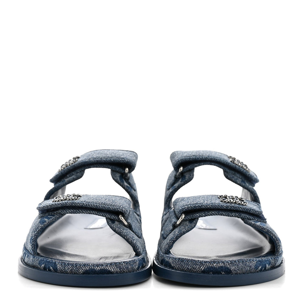 DENIM CC VELCRO DAD CHAIN CC SLIDE SANDALS BLUE