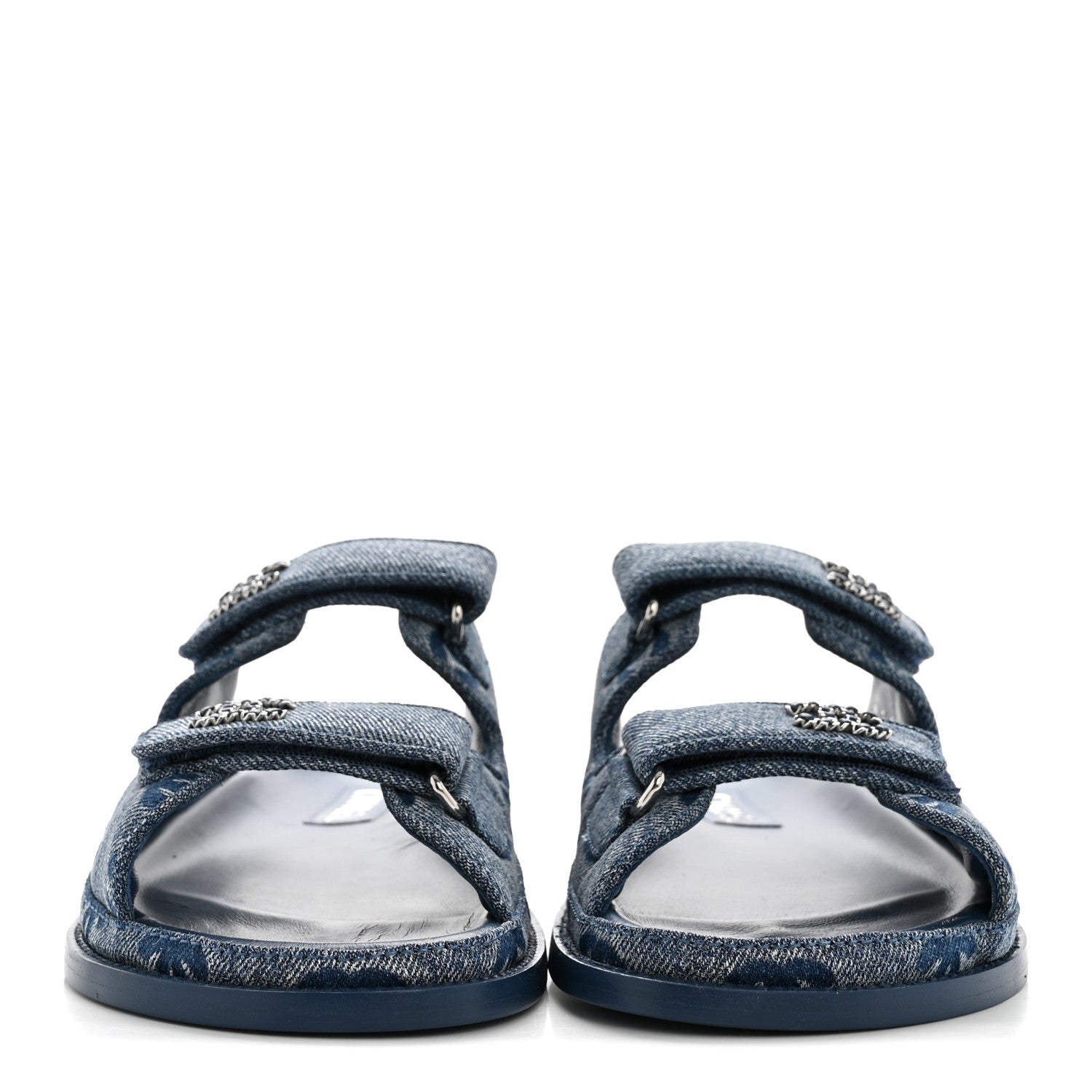 DENIM CC VELCRO DAD CHAIN CC SLIDE SANDALS BLUE