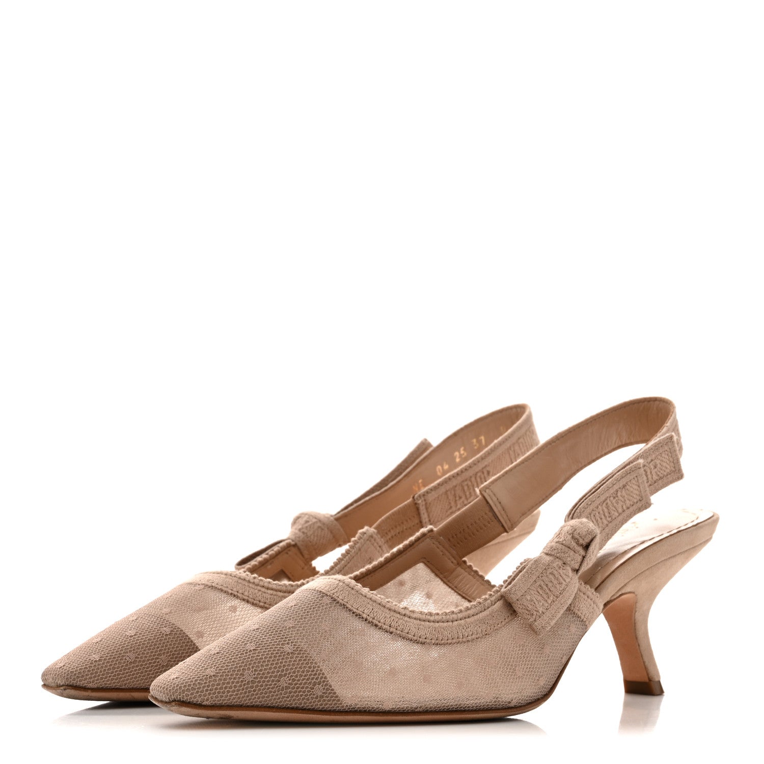 MESH PLUMETIS SUEDE RIBBON J'ADIOR SLINGBACK 65MM PUMPS NUDE