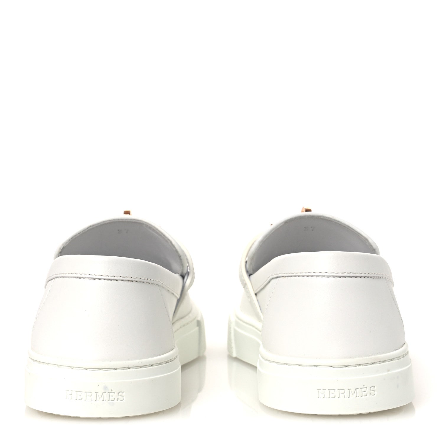 CALFSKIN GAME SLIP ON SNEAKERS WHITE