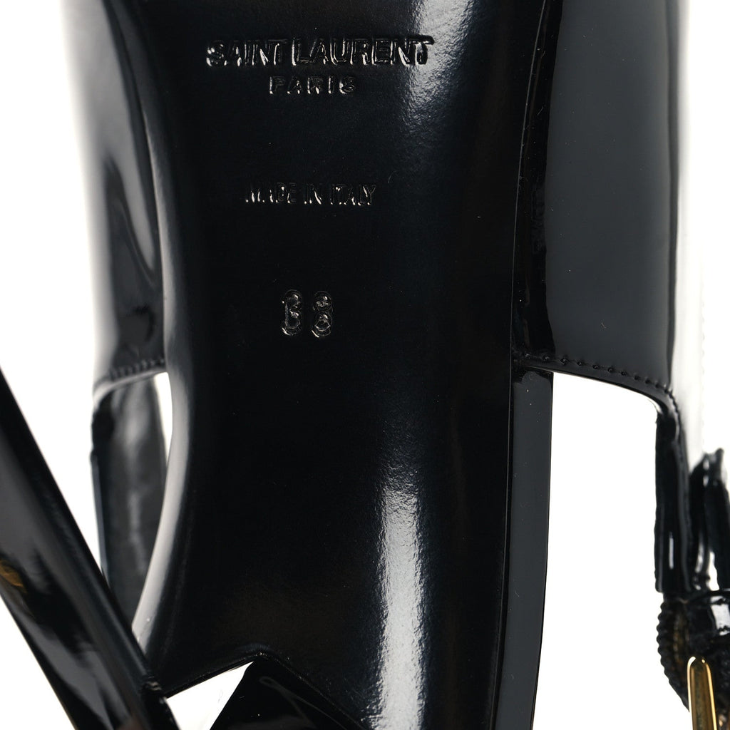GLAZED CALFSKIN LEE SLINGBACK PUMPS BLACK