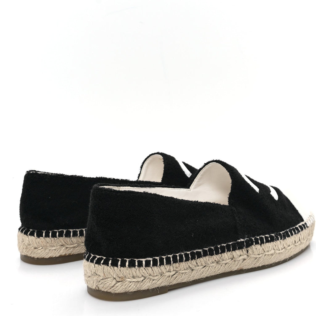COTTON LAMBSKIN CC ESPADRILLES BLACK WHITE