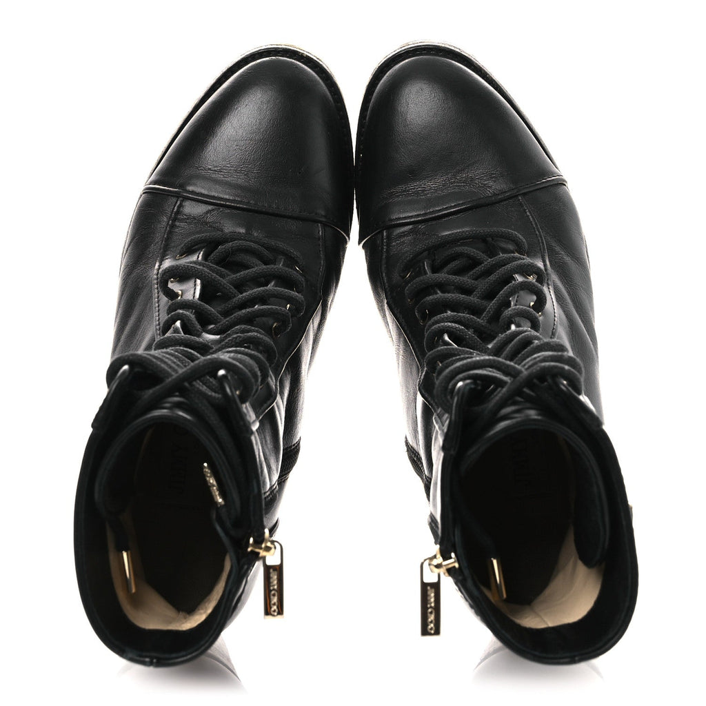 CALFSKIN COMBAT BOOTS BLACK