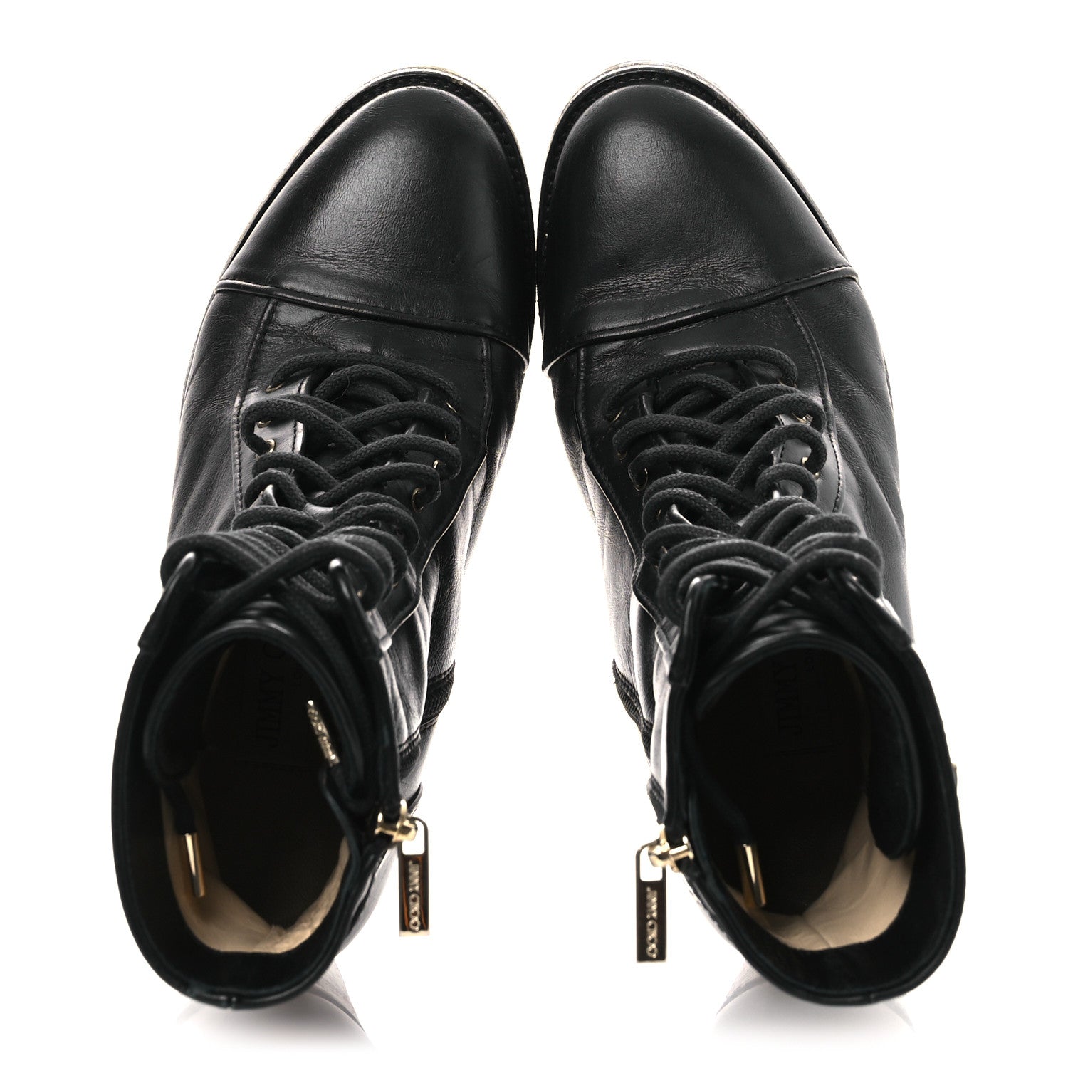 CALFSKIN COMBAT BOOTS BLACK