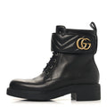 FLORES CALFSKIN NAPPA MATELASSE GG 40MM ANKLE BOOTS BLACK