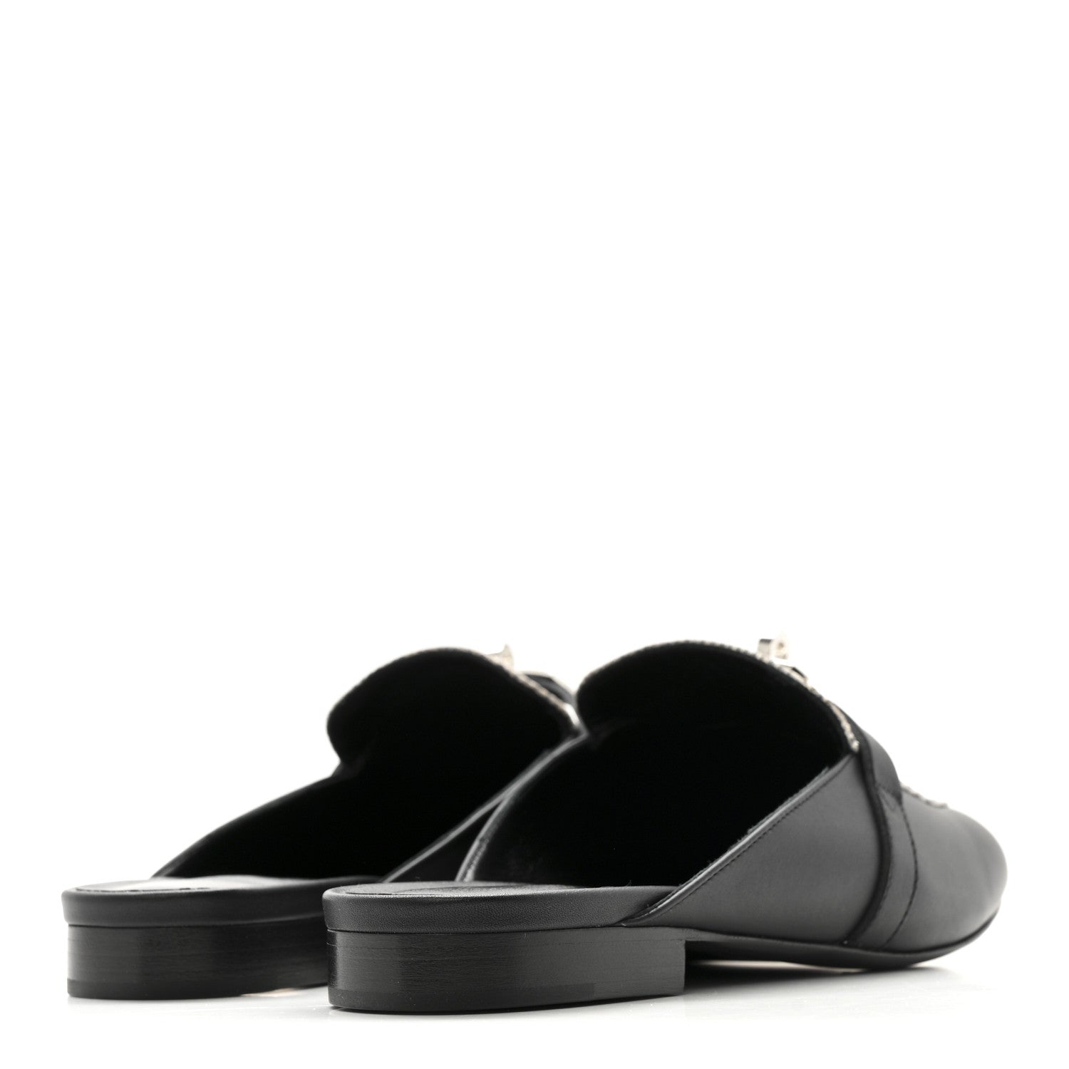 LIZARD CALFSKIN OZ MULES OMBRE BLACK