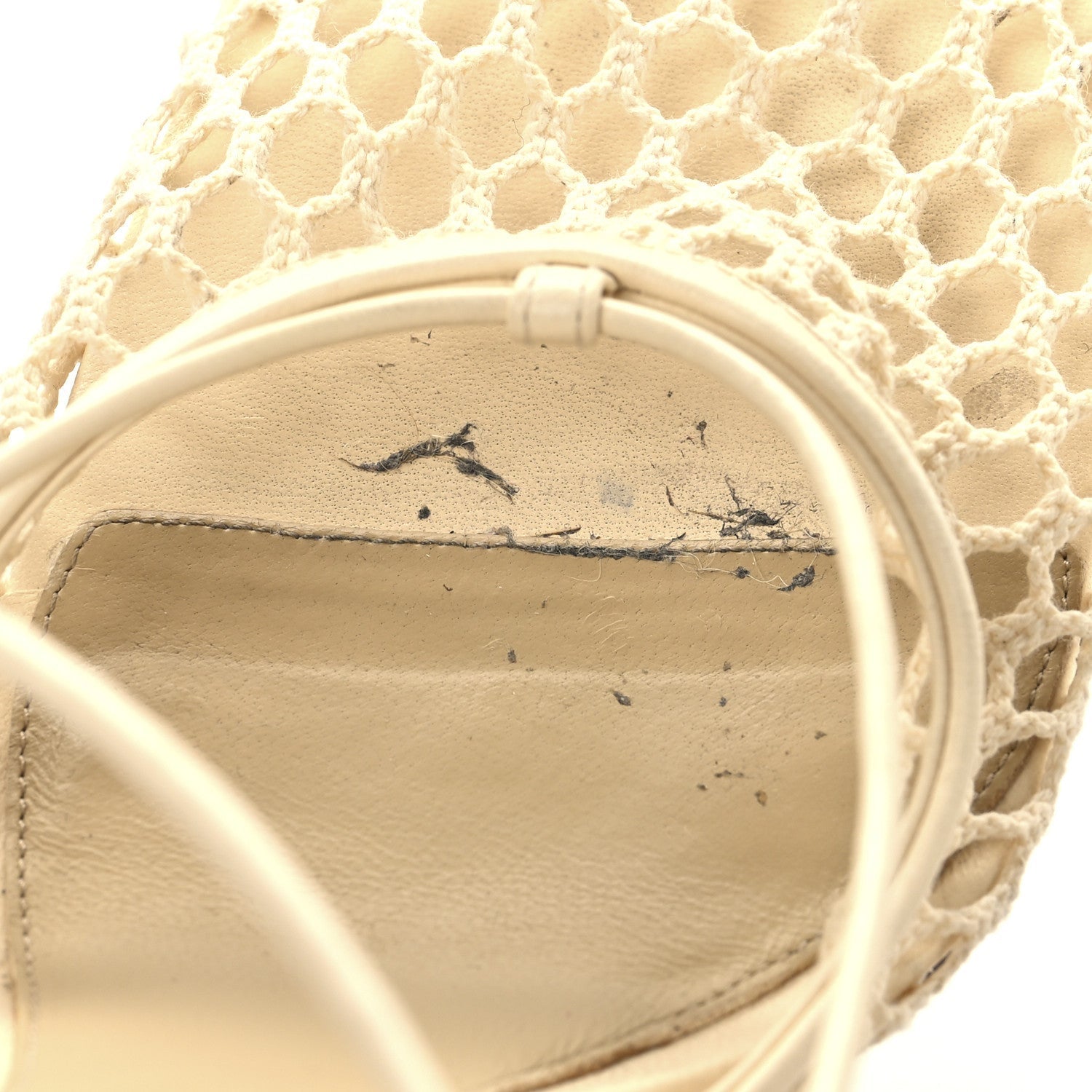MESH NAPPA STRETCH ANKLE TIE SANDALS TOILE