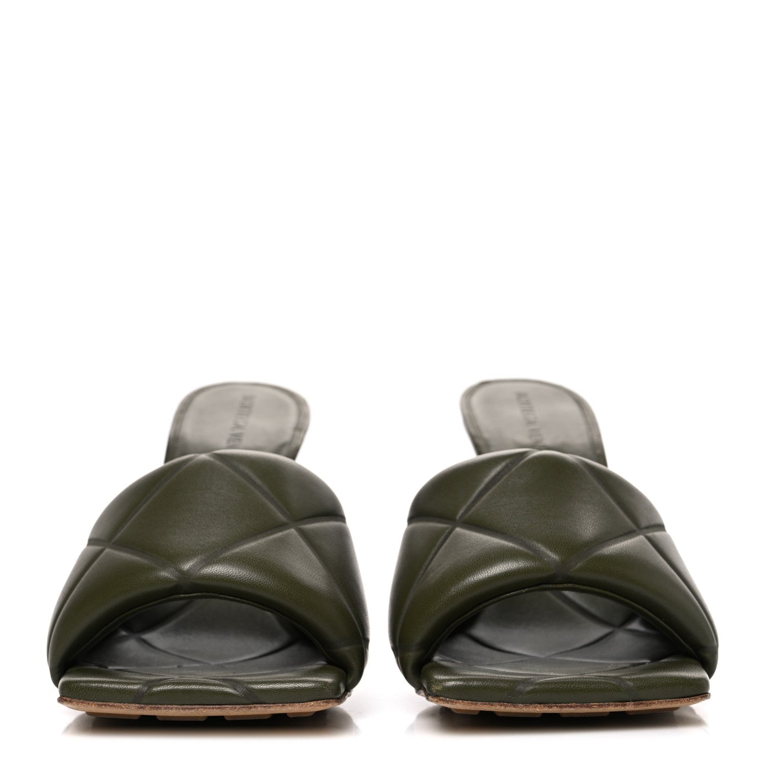 NAPPA QUILTED RUBBER LIDO MULE SANDALS KHAKI