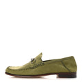 NUBUCK WOMENS HORSEBIT LOAFERS HERBS LIGHT GREEN