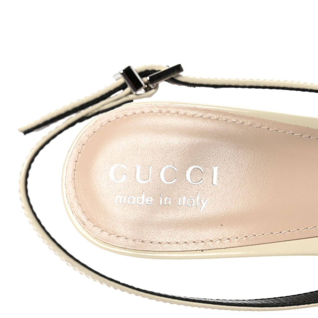 PATENT REGENTS SLINGBACK PUMPS NEW IVOIRE