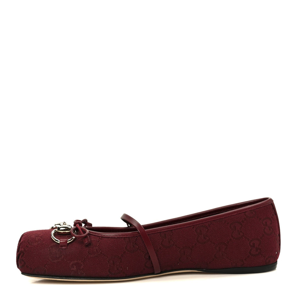 GG MONOGRAM HORSEBIT BALLET FLATS ROSSO ANCORA