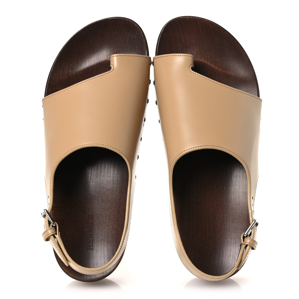 GLAZED CALFSKIN WOMENS KLAY CLOG BEIGE NATUREL