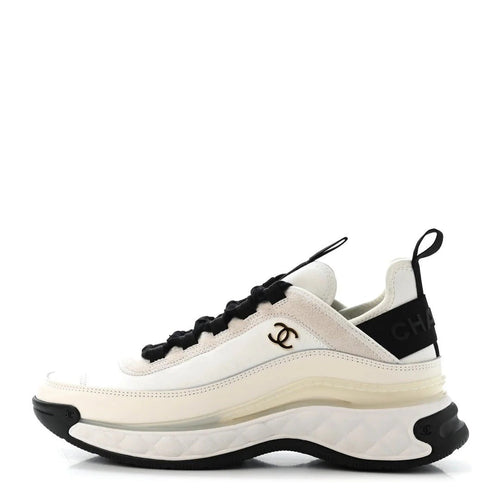 Chanel Calfskin Suede CC Sneaker - White Cream