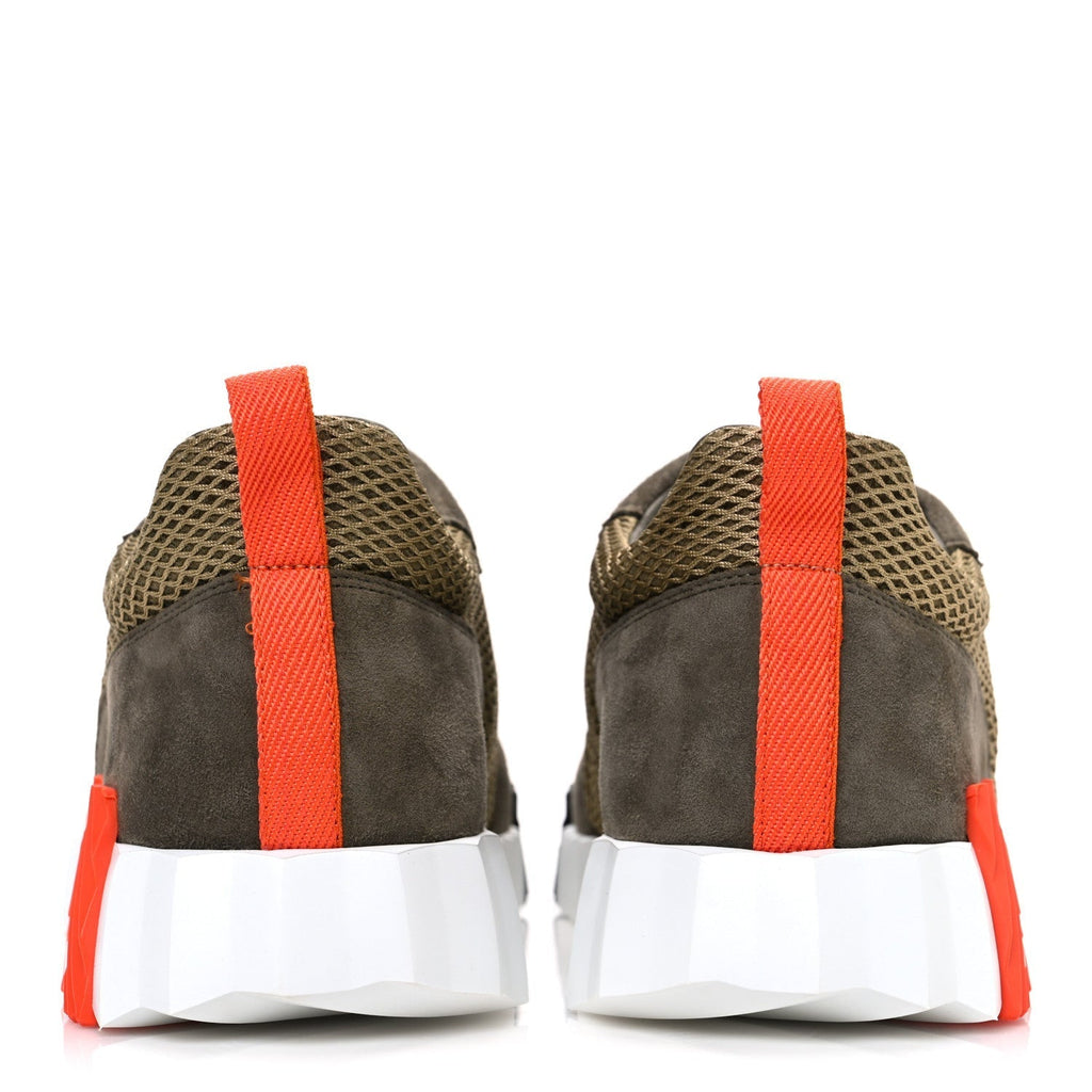 AIR MESH SUEDE GOATSKIN MENS BOUNCING SNEAKERS VERT TOUNDRA