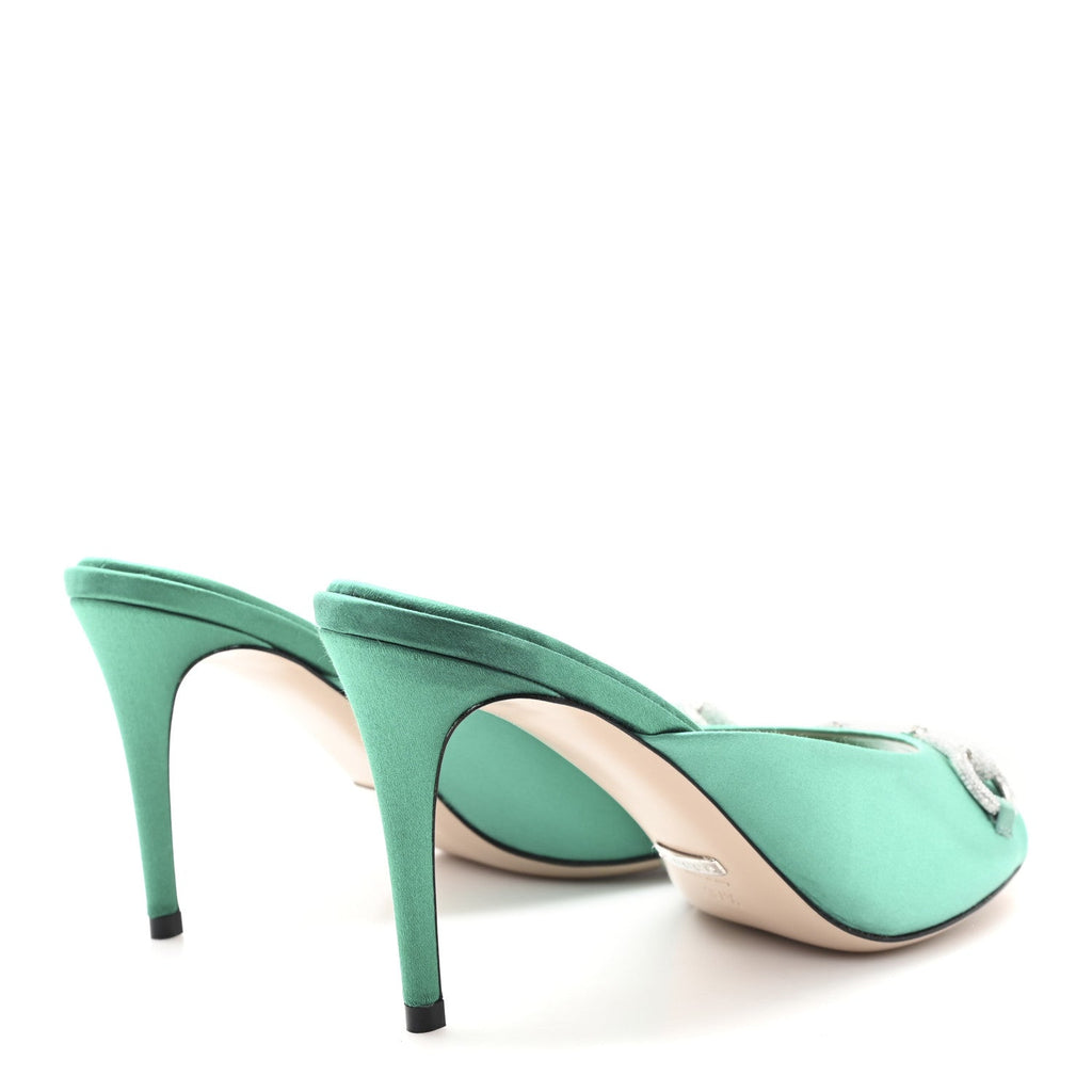 RASO SETA MALAGA KID CRYSTAL HORSEBIT SANDALS JADE CARIBBEAN GREEN