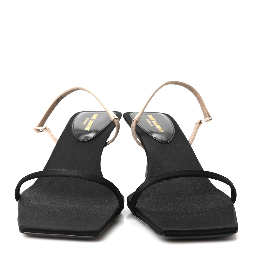 SATIN SLINGBACK JASPE 55 SANDALS BLACK PARTRIDGE PINK