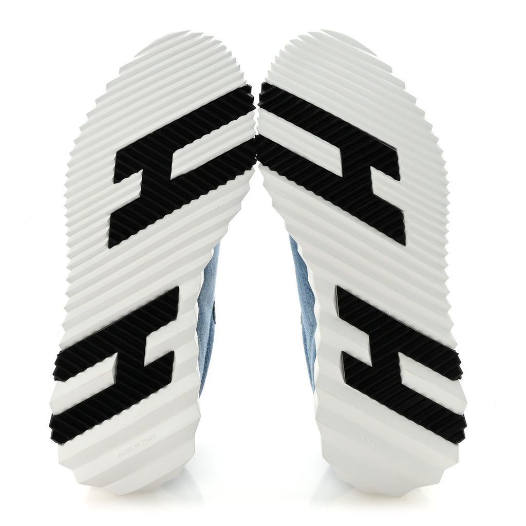 DENIM CALFSKIN BOUNCING SNEAKERS BLEU CLAIR WHITE