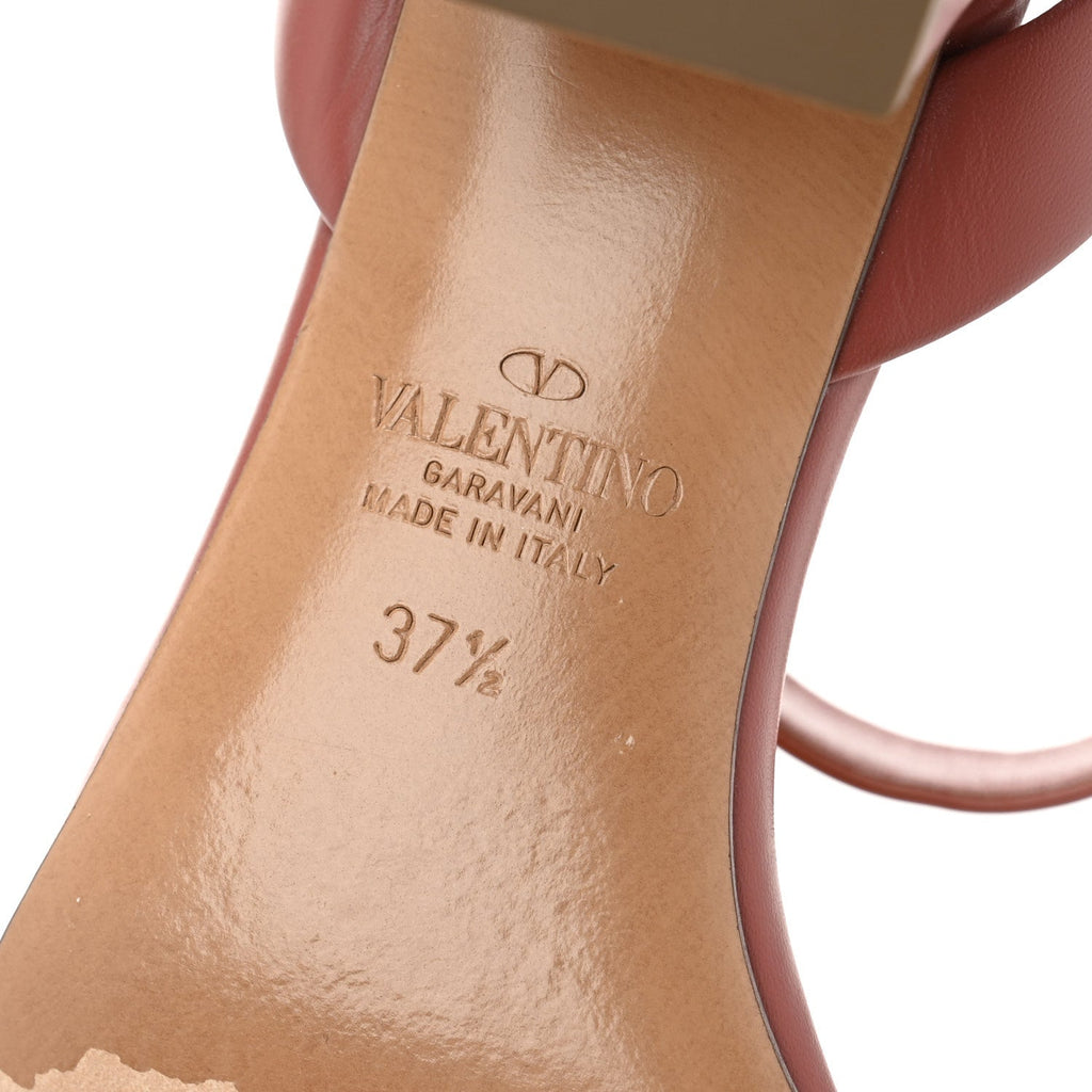 CALFSKIN ONE STUD ANKLE STRAP 60MM SANDALS GINGERBREAD