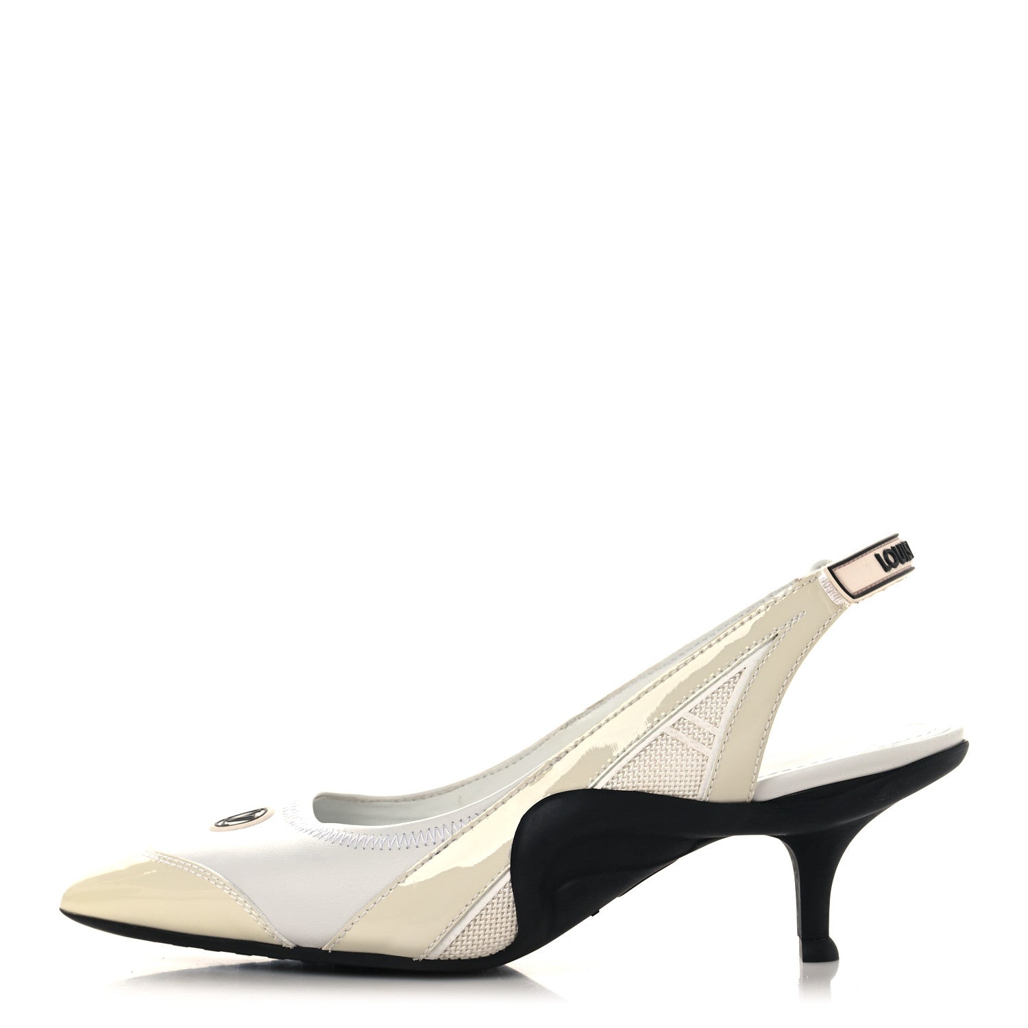 LAMBSKIN PATENT CALFSKIN ARCHLIGHT SLINGBACK PUMPS WHITE BLACK