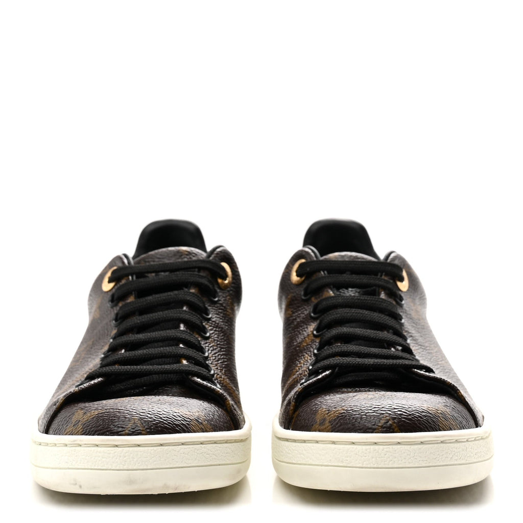LOUIS VUITTON PATENT MONOGRAM FRONTROW SNEAKER BROWN
