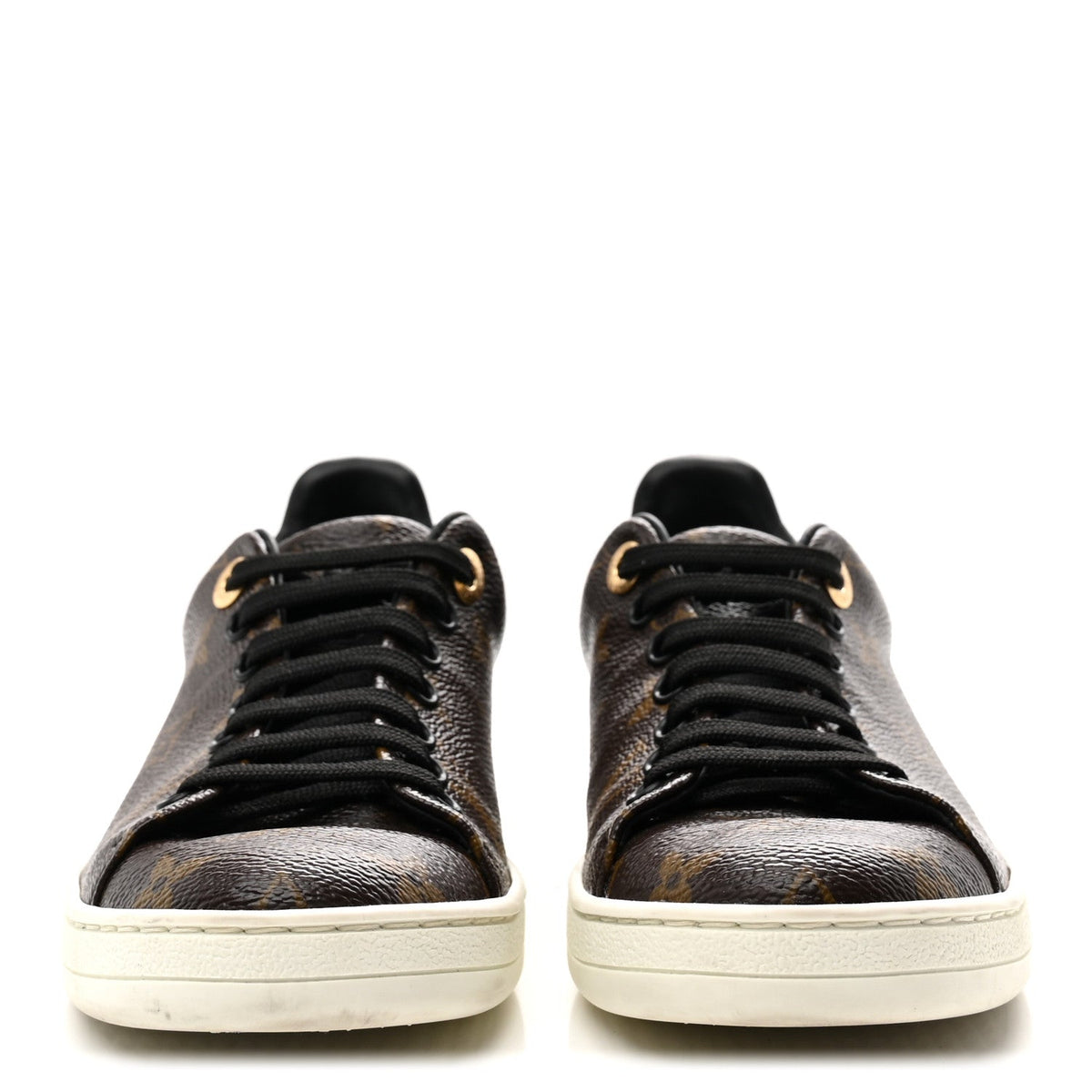 LOUIS VUITTON PATENT MONOGRAM FRONTROW SNEAKER BROWN