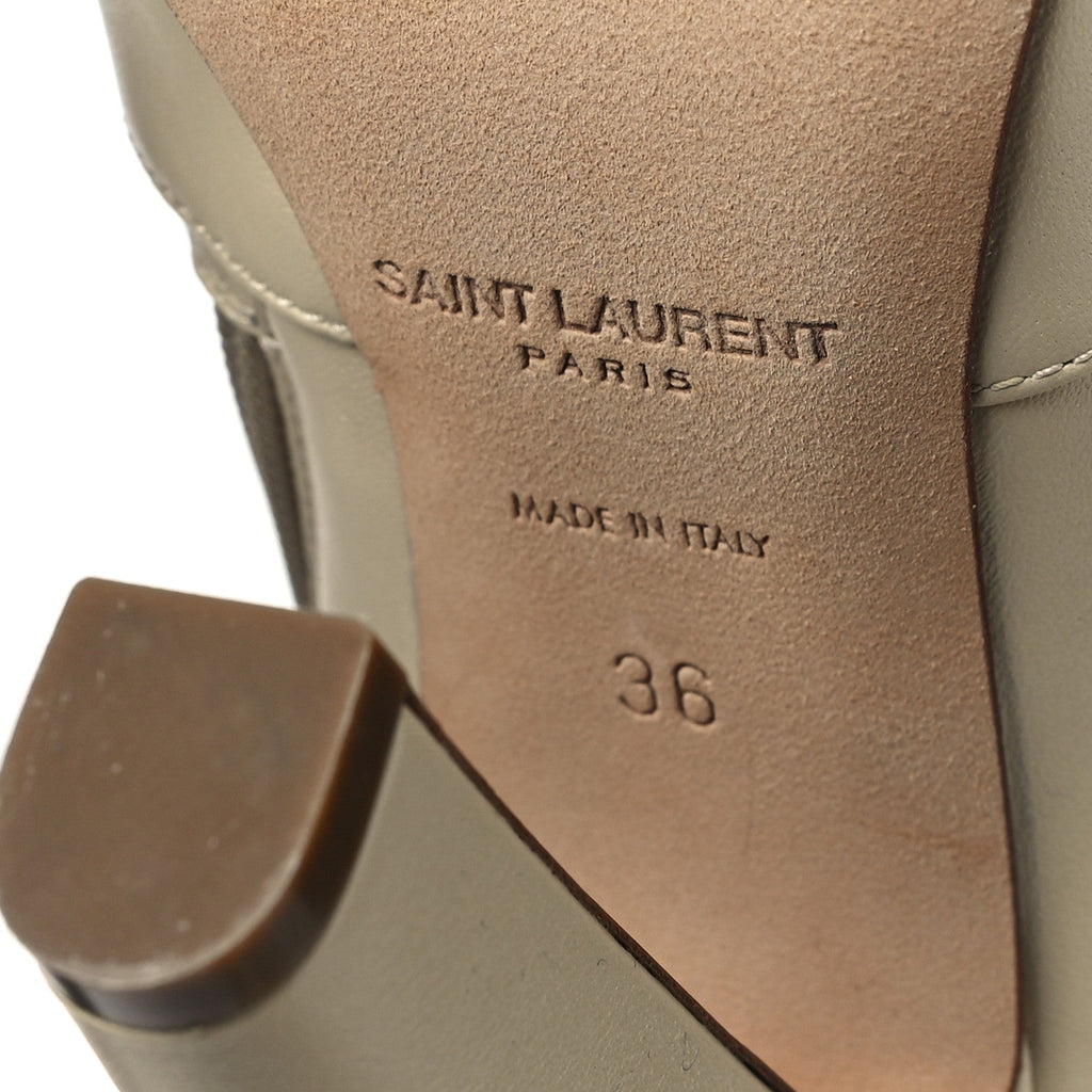 CALFSKIN KNEE HIGH SKINNY BOOTS EGGSHELL