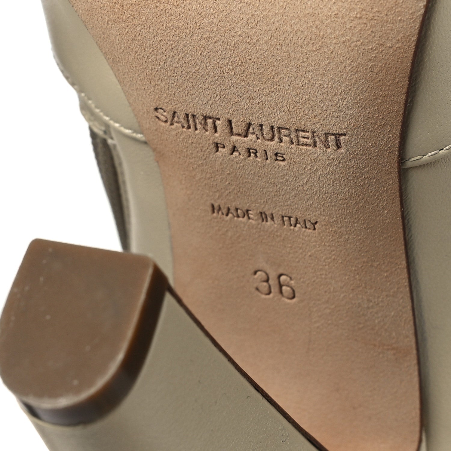 CALFSKIN KNEE HIGH SKINNY BOOTS EGGSHELL