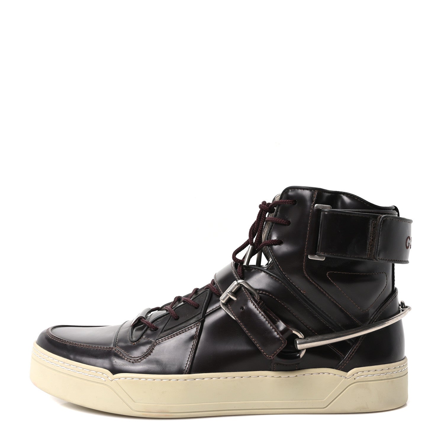 MAGNUM CALFSKIN MENS HORSEBIT HIGH TOP SPUR SNEAKERS GRAPE