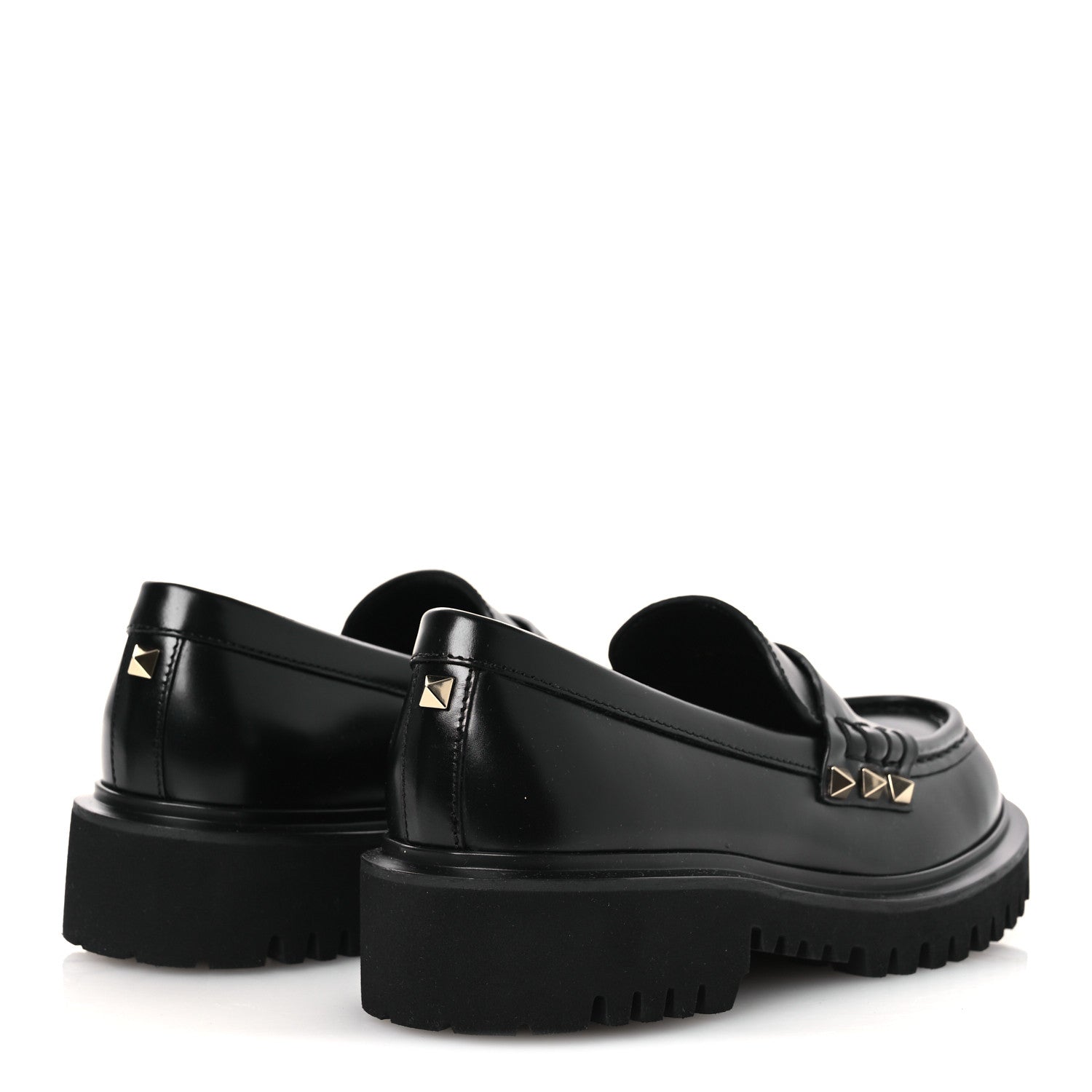 CALFSKIN ROCKSTUD LOAFERS BLACK