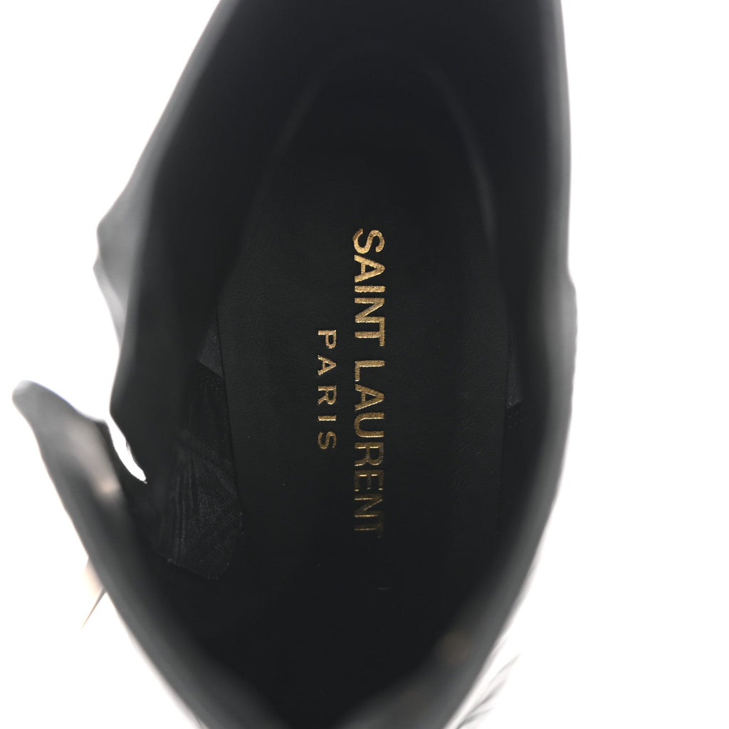 CALFSKIN LOULOU 70 UNIFORM ANKLE BOOTS BLACK