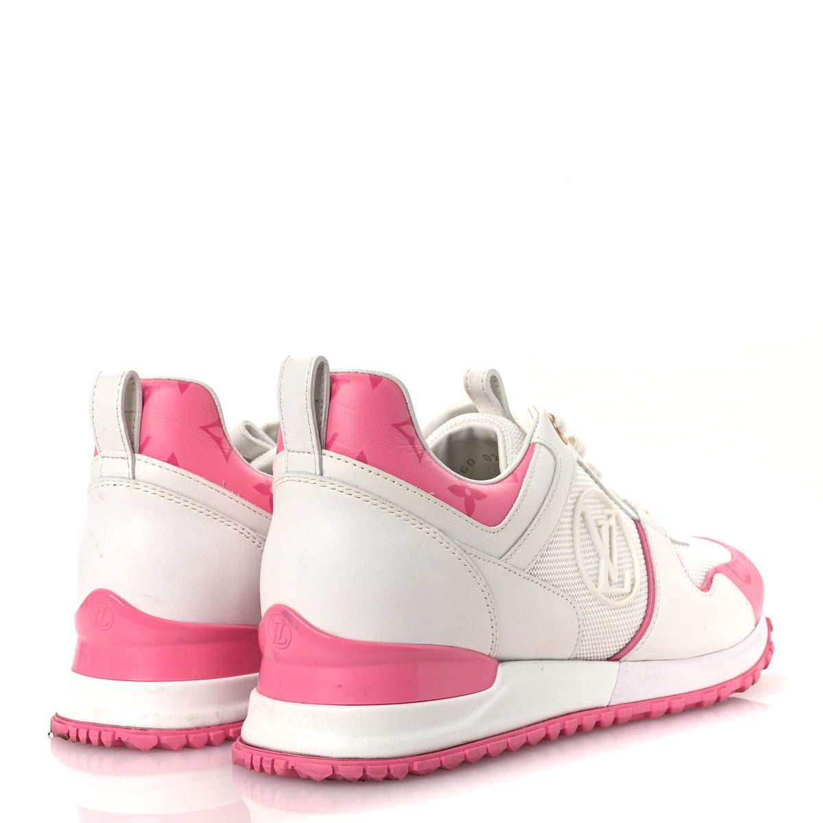 LOUIS VUITTON CALFSKIN MONOGRAM RUN AWAY SNEAKER WHITE PINK