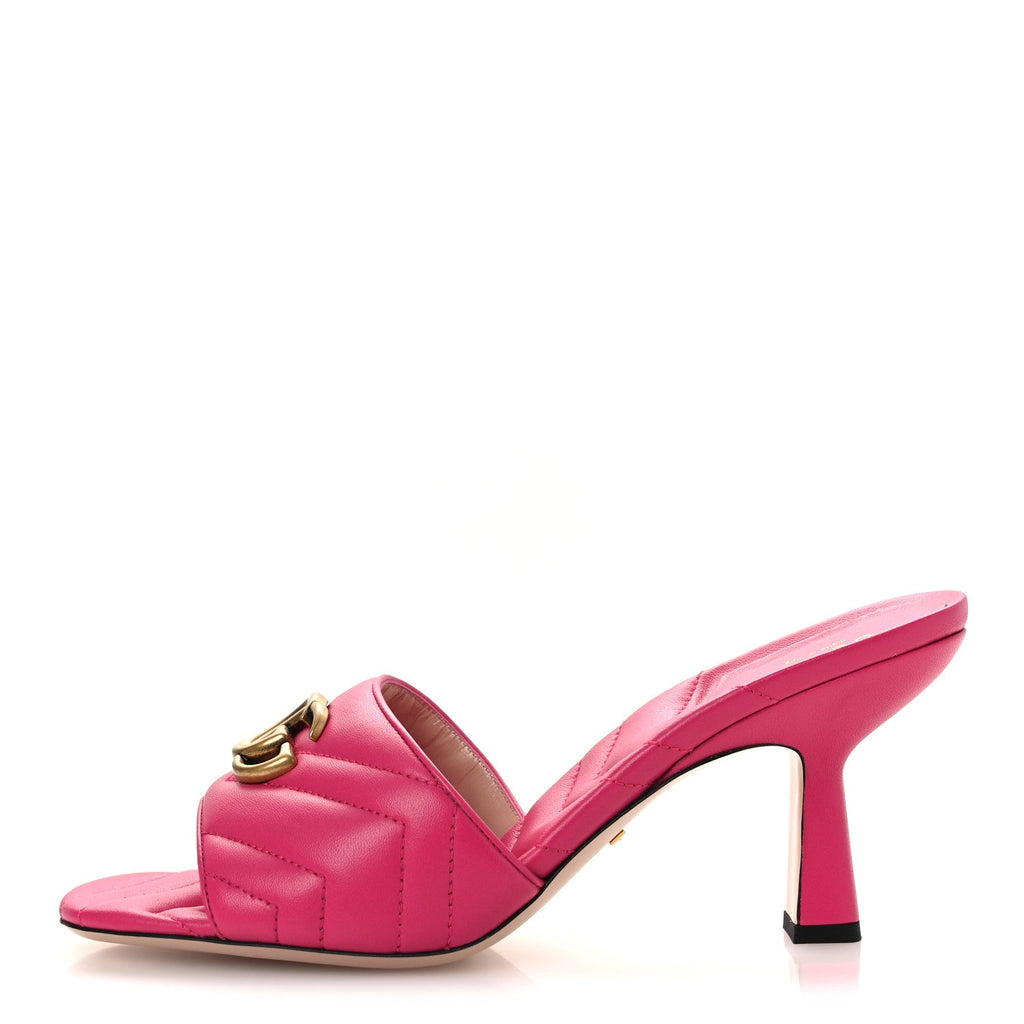 NAPPA MATELASSE GG MARMONT 75MM SLIDE SANDALS BOX PINK