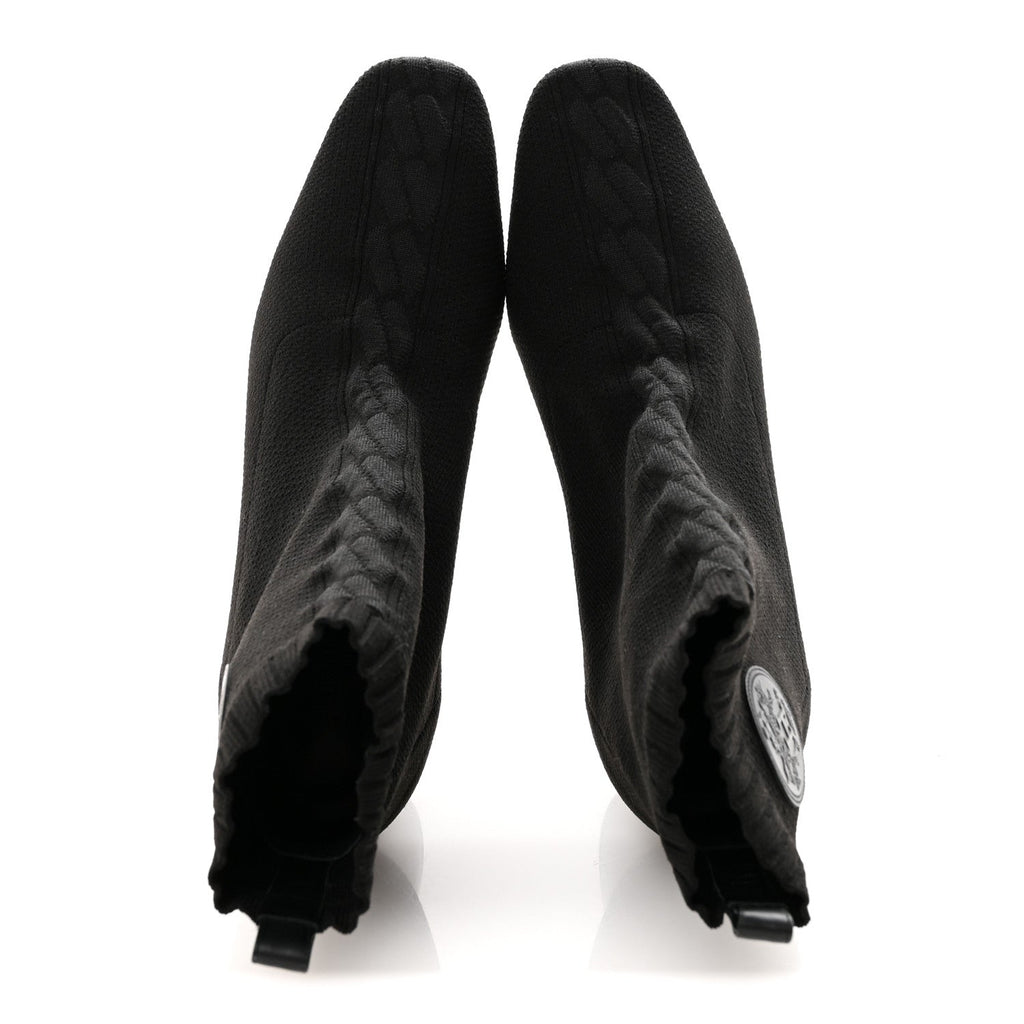 KNIT CALFSKIN VOLVER 60 ANKLE BOOTS BLACK