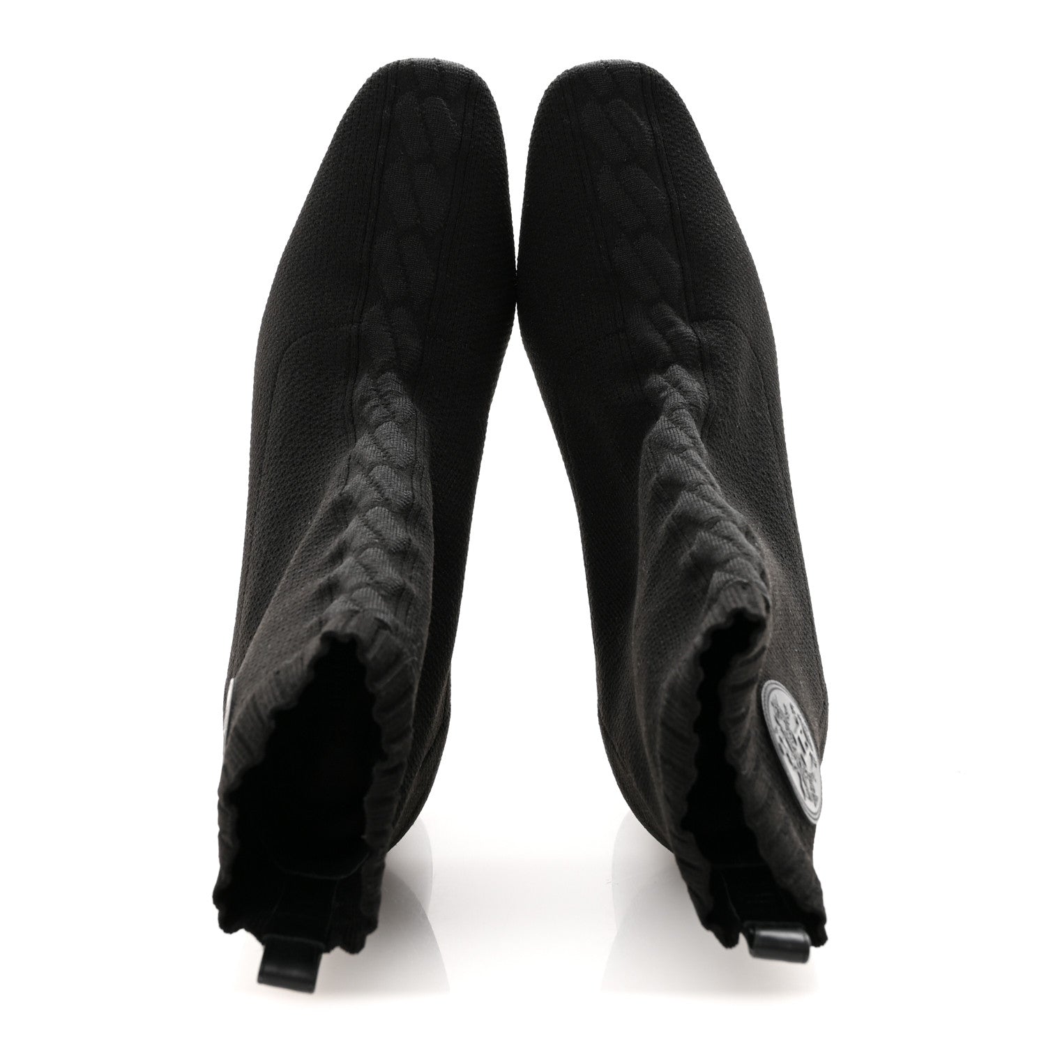 KNIT CALFSKIN VOLVER 60 ANKLE BOOTS BLACK