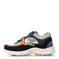 NYLON CALFSKIN SUEDE CC WOMENS SNEAKERS NAVY WHITE ORANGE BLACK