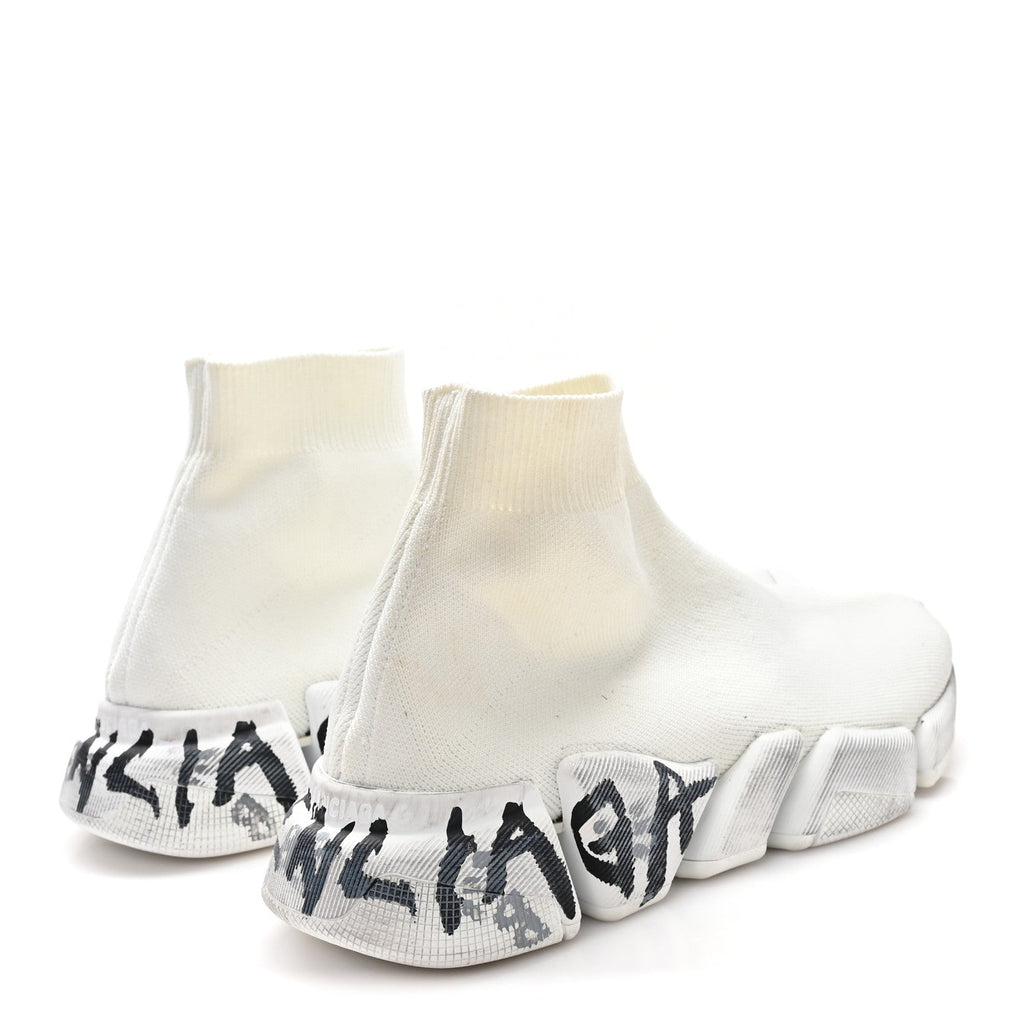 TECHNICAL 3D RECYCLED KNIT GRAFITTI WOMENS SPEED 2.0 SNEAKERS WHITE