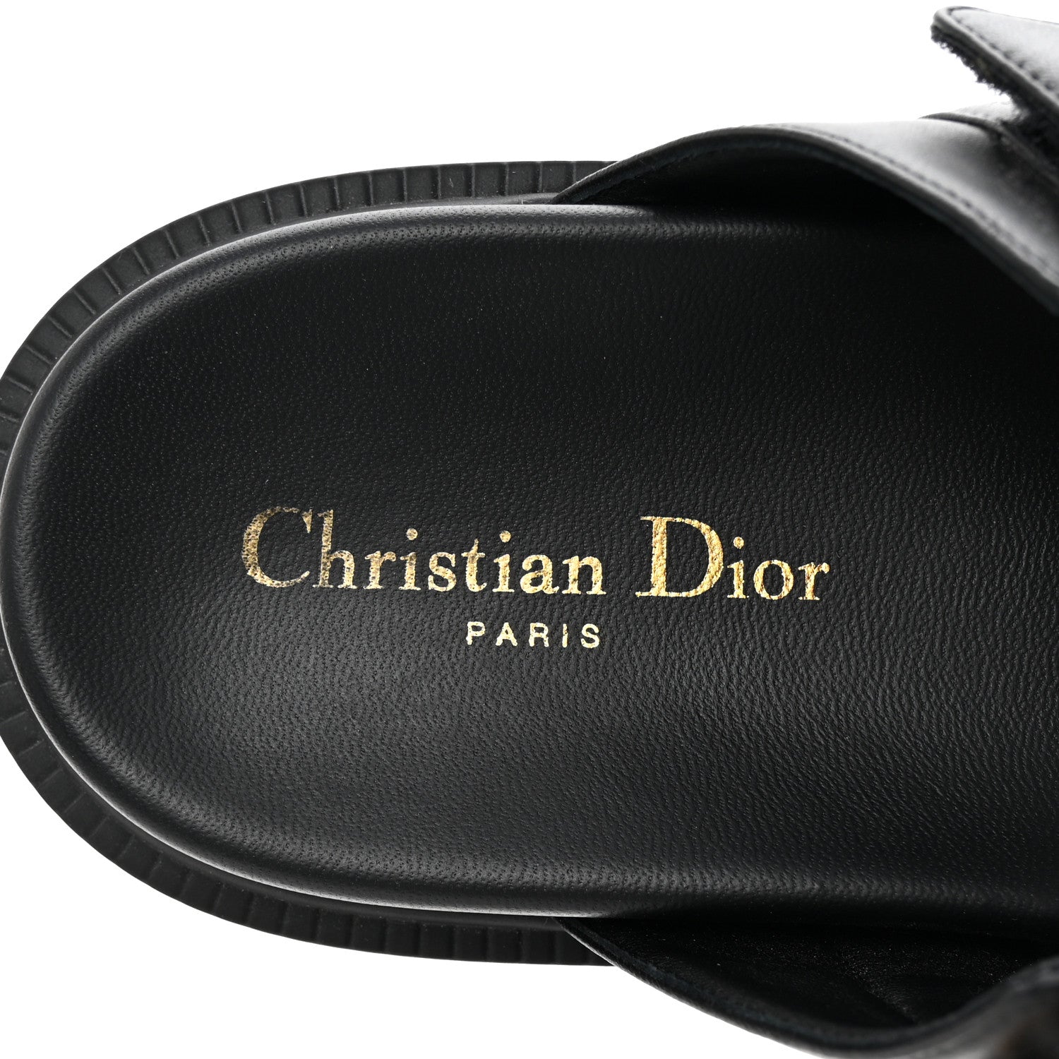 LAMBSKIN DIORACT 10MM SLIDE SANDALS BLACK