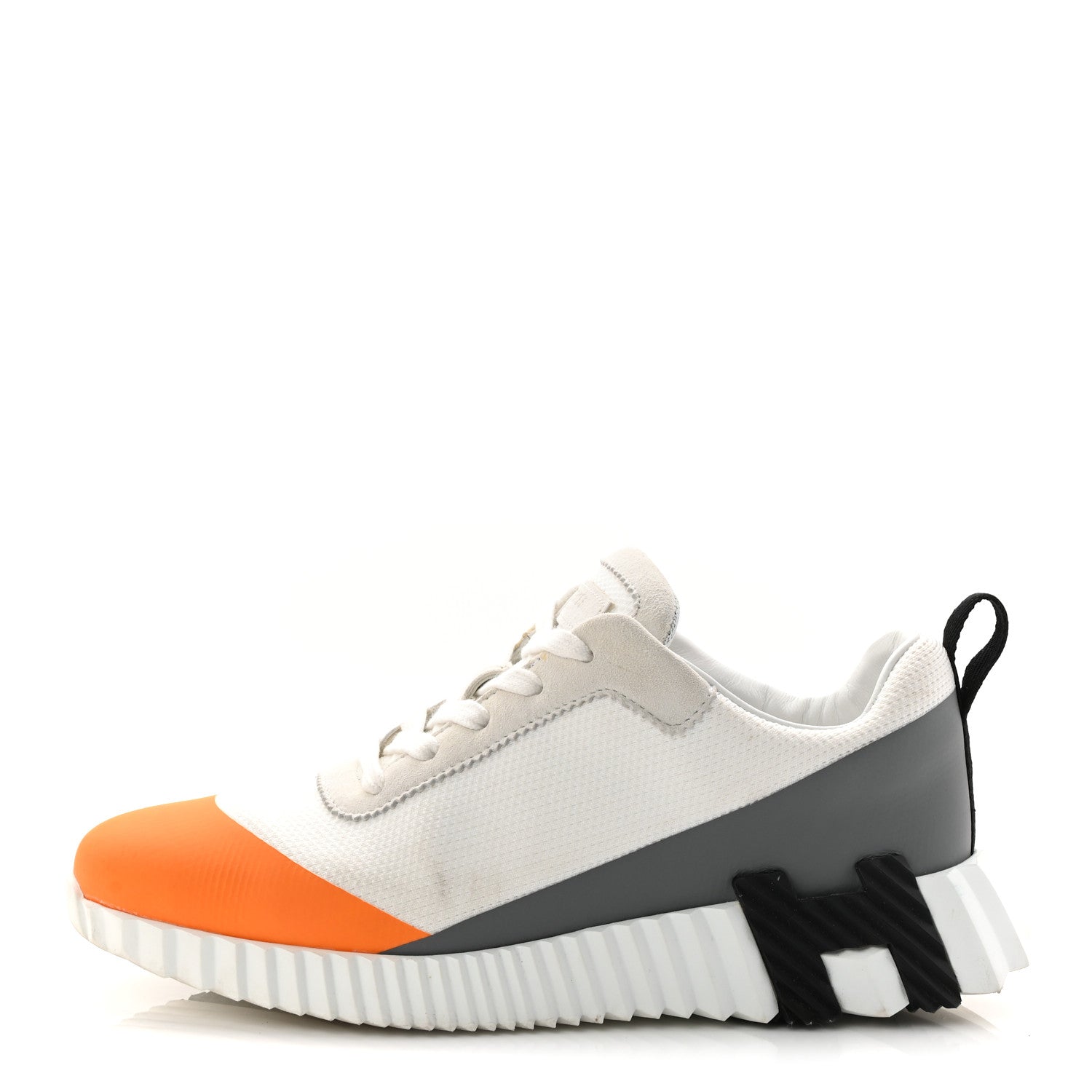 GRAPHIC MESH SUEDE GOATSKIN WOMENS BOUNCING SNEAKERS ORANGE MULTICOLOR