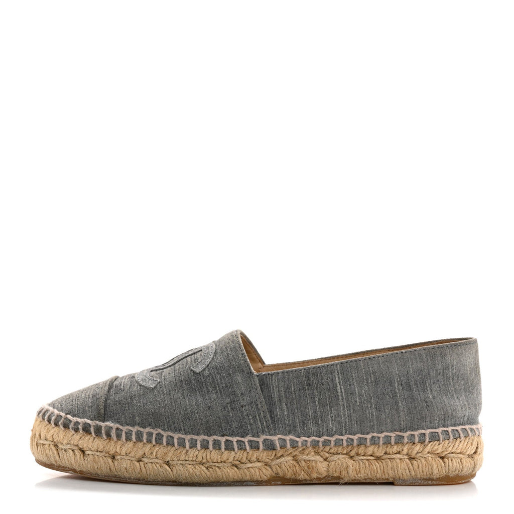 STRIATED SUEDE ESPADRILLES DARK GREY